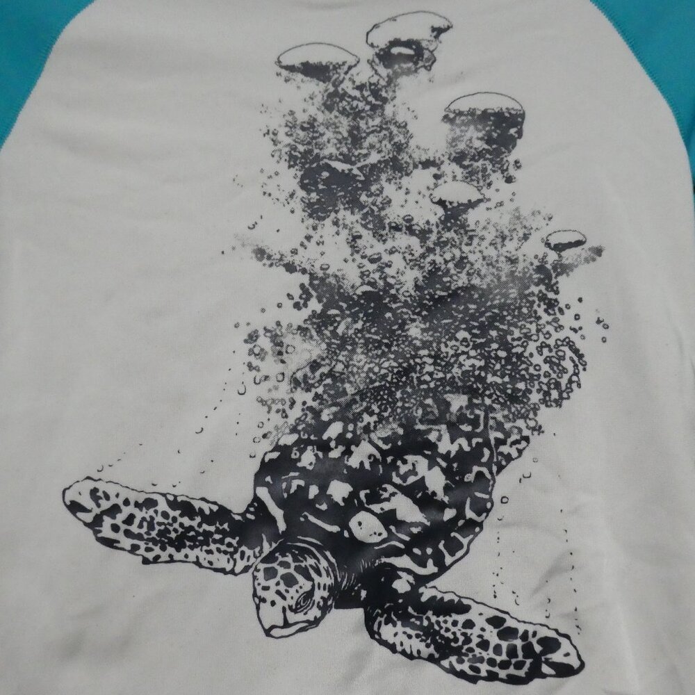 GYMBOREE | size 8 | Swimming Turtle With Bubbles Print Swim Short Sleeve Shirt